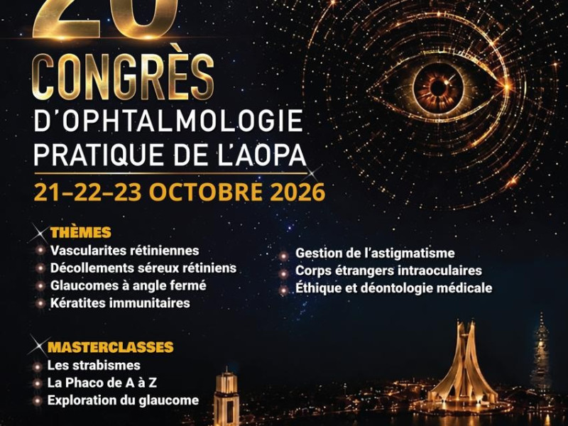 20 &egrave;me congr&egrave;s de l'AOPA 21, 22 et 23 Octobre 2026