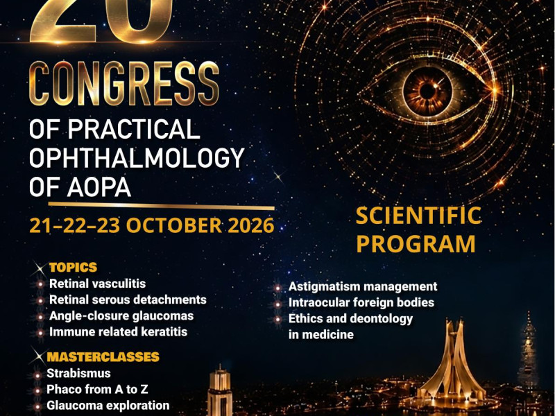 Programme 20ᵉ Congr&egrave;s d&rsquo;Ophtalmologie Pratique de l&rsquo;AOPA
